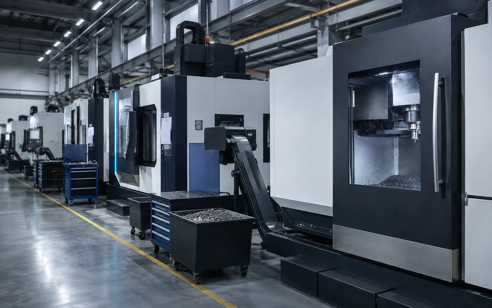 Industrial machinery prepared for project sourcing